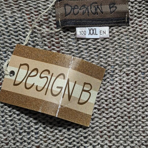 Design B Women's Knitted Sweater Color Tan Size XXL 100% Linen - Picture 6 of 6